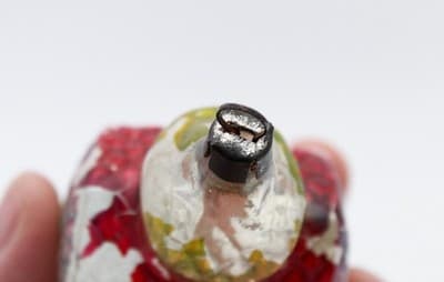 Antique Germany Mercury Glass Hand Painted Church Motif Christmas Ornament - Thumbnail 5