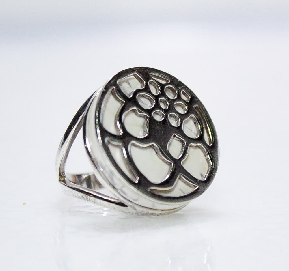 SILPADA Sterling Silver 925 White Gemstone Statement Cocktail Ring Size 7 - Thumbnail 2