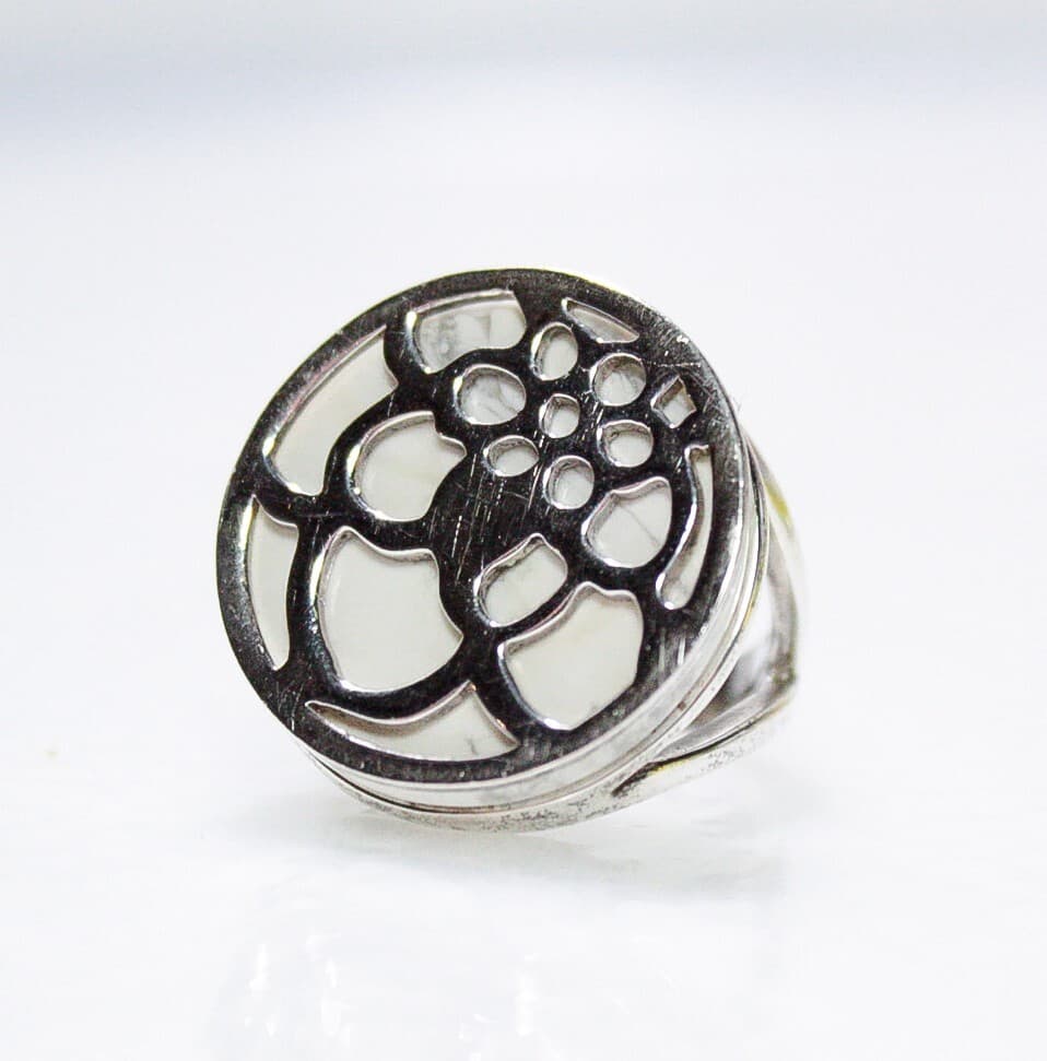 SILPADA Sterling Silver 925 White Gemstone Statement Cocktail Ring Size 7 - Thumbnail 3