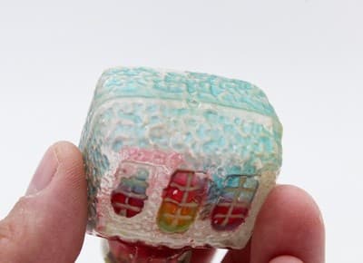 Antique Germany Mercury Glass Hand Painted Church Motif Christmas Ornament - Thumbnail 4