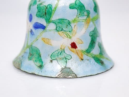 Antique Qing Dynasty Chinese Floral Enamel Bell Taoist Immortal Figure - Thumbnail 6