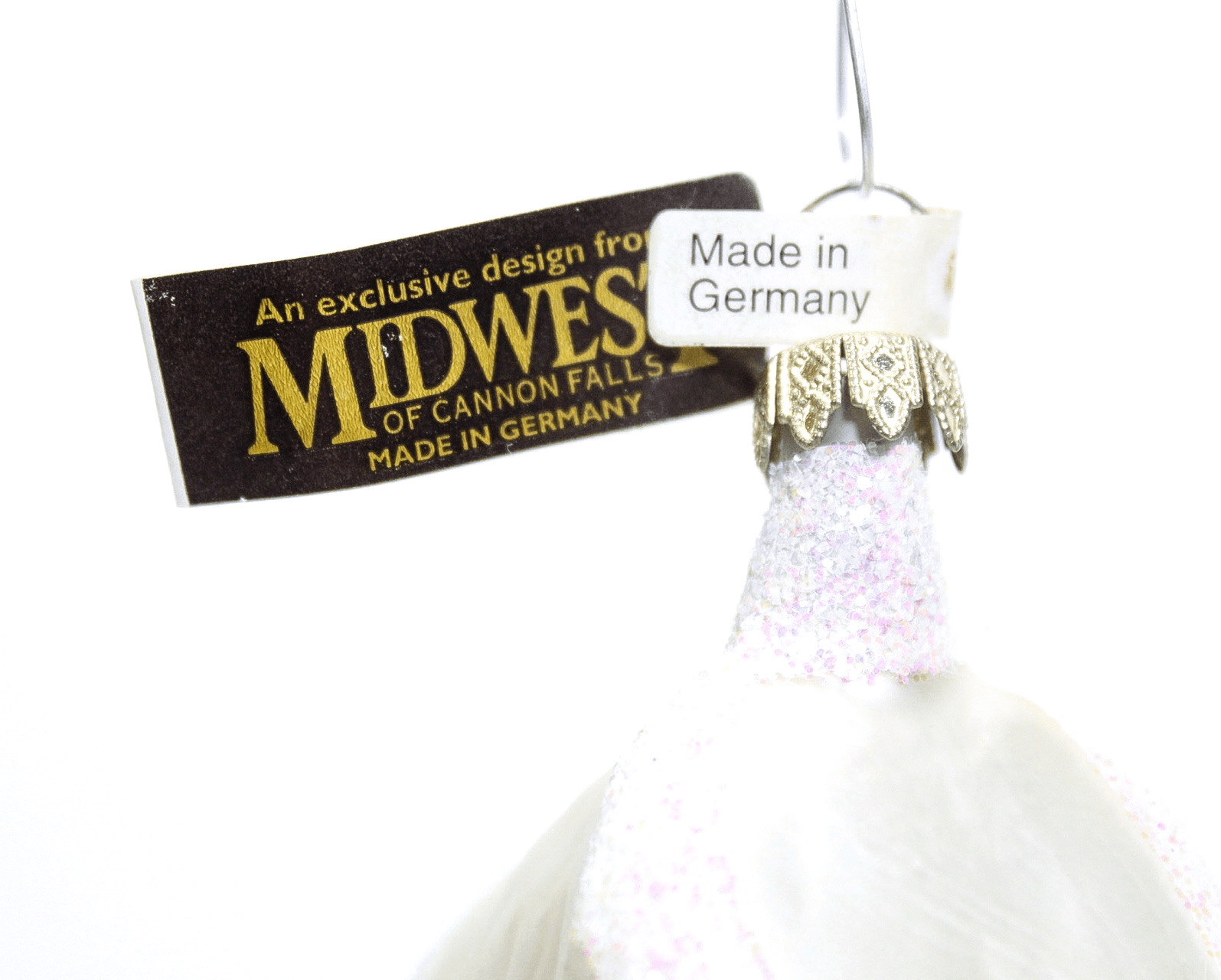 Vintage MIDWEST Germany Baby First Shoe Glass Christmas Ornament - Thumbnail 2