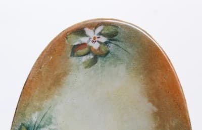 Antique Hand Painted Made in Germany Floral Porcelain Oval Serving Dish - Thumbnail 3