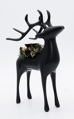 Pottery Barn Solid Bronze Reindeer Taper Christmas Holiday Candle Holder In Box - Thumbnail 3