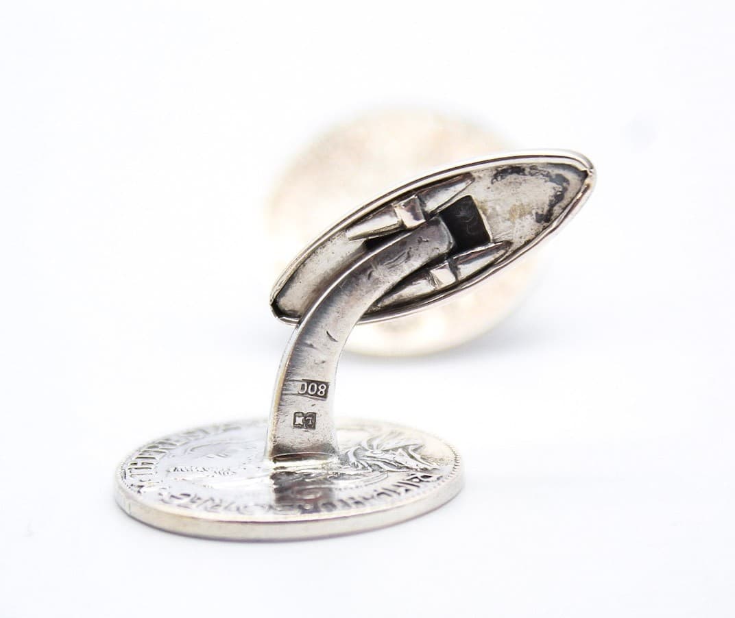 800 European Silver Austria 1769 Coin Men's Fashion Cufflinks Hallmarked - Thumbnail 3