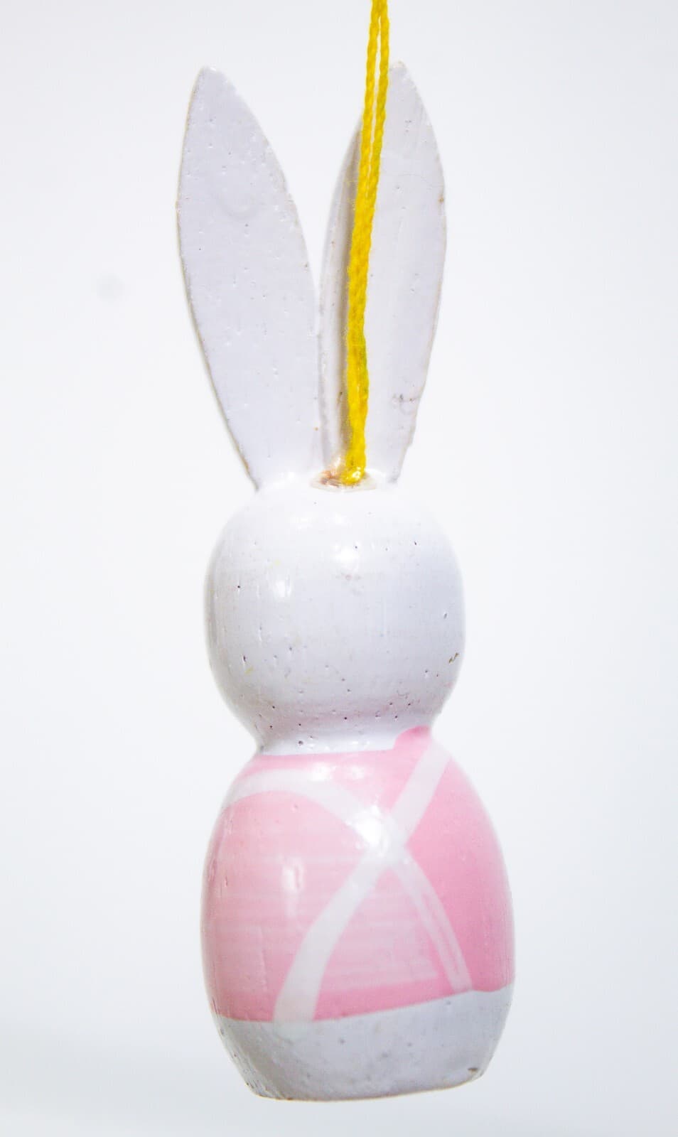 Vintage Wooden Easter Bunny Multicolor Miniature Figure Ornament - Thumbnail 2