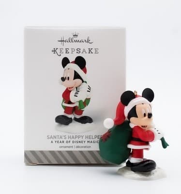Hallmark Keepsake 2014 Santa's Happy Helper Mickey Disney Christmas Ornament New - Thumbnail 2