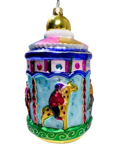 CHRISTOPHER RADKO "Merry Maytime" Circus Zoo Carousel Glass Christmas Ornament - Image 1