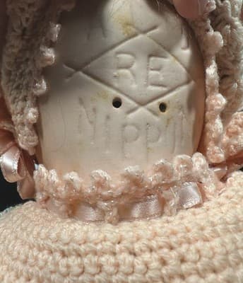 Antique NIPPON Bisque Porcelain Sleeper Doll Rare - Thumbnail 8
