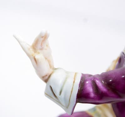 Hand Painted Italy Signed L. MOTTA Girl & Boy Porcelain Figurines Antique - Thumbnail 8