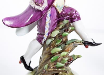 Hand Painted Italy Signed L. MOTTA Girl & Boy Porcelain Figurines Antique - Thumbnail 4