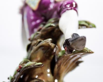 Hand Painted Italy Signed L. MOTTA Girl & Boy Porcelain Figurines Antique - Thumbnail 9