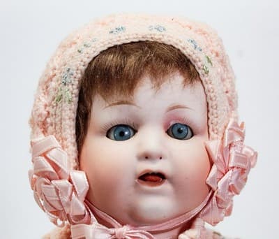 Antique NIPPON Bisque Porcelain Sleeper Doll Rare - Thumbnail 2