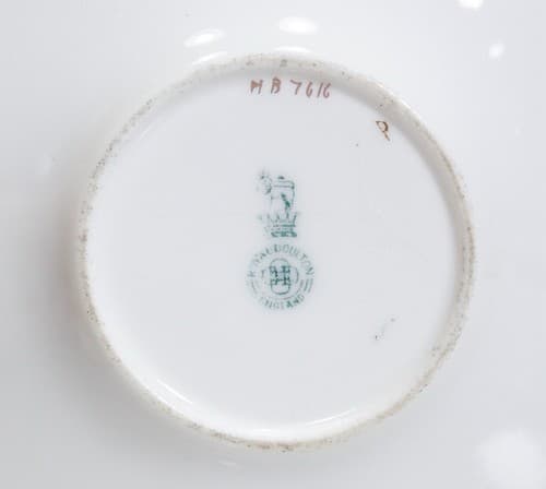 ROYAL DOULTON Antique Cobalt Gold Gilt Porcelain Boullion Cup & Saucer - Thumbnail 8
