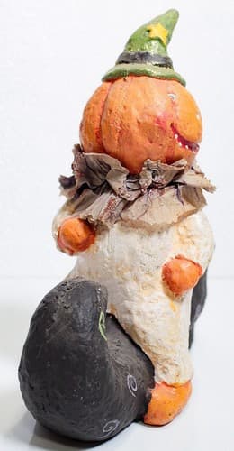 Vintage American Folk Art Pumpkin Riding Shoe Motif Halloween Decoration Figure - Thumbnail 6