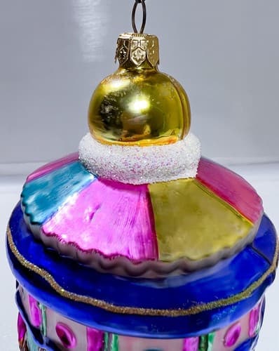 CHRISTOPHER RADKO "Merry Maytime" Circus Zoo Carousel Glass Christmas Ornament - Thumbnail 5