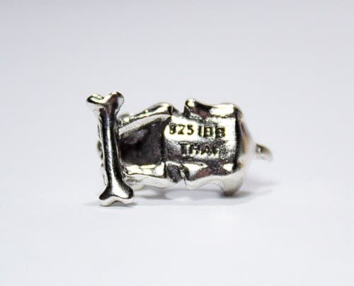 IBB Sterling Silver 925 Playing Dog w/ Bone Bead Charm For Bracelet - Thumbnail 6
