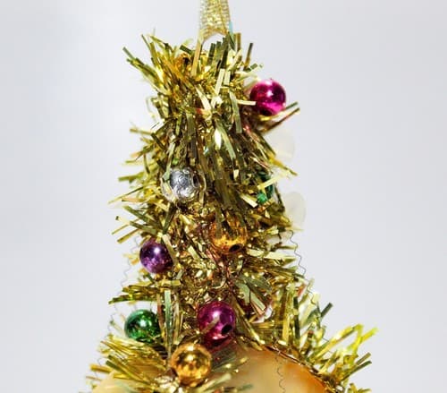 Rare Vtg Victorian Style Dresden Boy & Girl Wire Wrapped Triple Indent Ornament - Thumbnail 7