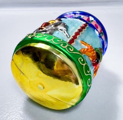 CHRISTOPHER RADKO "Merry Maytime" Circus Zoo Carousel Glass Christmas Ornament - Thumbnail 7