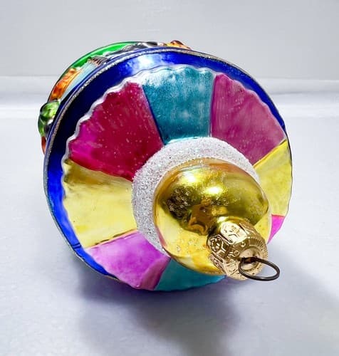 CHRISTOPHER RADKO "Merry Maytime" Circus Zoo Carousel Glass Christmas Ornament - Thumbnail 8