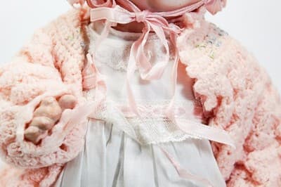 Antique NIPPON Bisque Porcelain Sleeper Doll Rare - Thumbnail 4