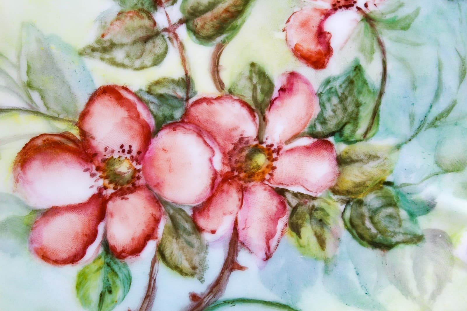 Bavaria Tirschenreuth Germany Hand Painted Signed Floral Porcelain Serving Tray - Thumbnail 3