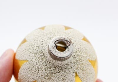 Shiny Brite Vintage U.S.A. Mica Snowcap Gold Ball Glass Christmas Ornament - Thumbnail 3