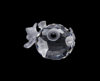 Swarovski Blowfish Puffer Fish Austria Fine Crystal Frosted Miniature Figurine - Image 1