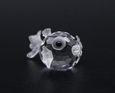 Swarovski Blowfish Puffer Fish Austria Fine Crystal Frosted Miniature Figurine - Thumbnail 5