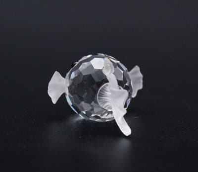 Swarovski Blowfish Puffer Fish Austria Fine Crystal Frosted Miniature Figurine - Thumbnail 4