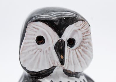 Vintage Made In Denmark Pottery Clay Hand Painted Set of 3 Owls Bird Figurines - Thumbnail 5