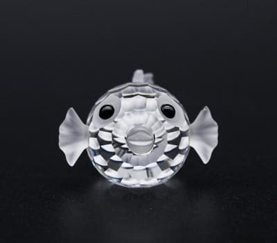 Swarovski Blowfish Puffer Fish Austria Fine Crystal Frosted Miniature Figurine - Thumbnail 6