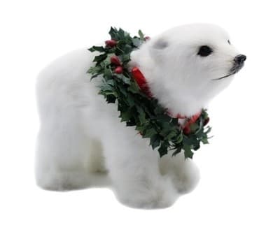 Byers' Choice Vintage 2009 Polar Bear With Wreath The Carolers Christmas Doll - Image 1