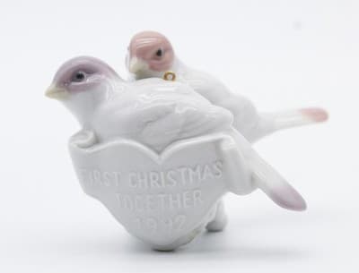 Lladro Retired Spain First Christmas Together Love Birds Porcelain Ornament 1992 - Thumbnail 8