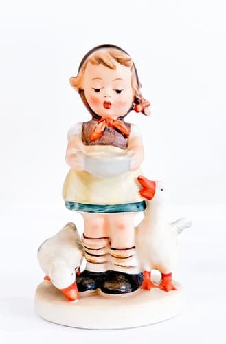 Vintage Hummel 197 2/0 "Be Patient" Girl with Ducks Full Bee Porcelain Figurine - Image 1