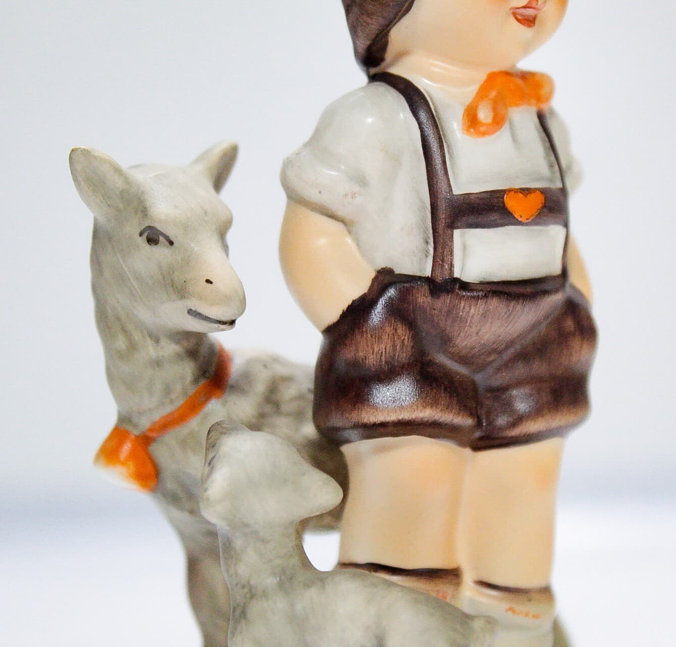 GOEBEL HUMMEL Germany "Little Goat Herder" Hand Painted Porcelain Figurine TMK5 - Thumbnail 2