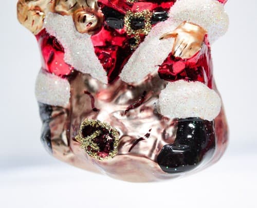RARE Vintage Christopher Radko Santa w/ Bear Glass Christmas Ornament - Thumbnail 2