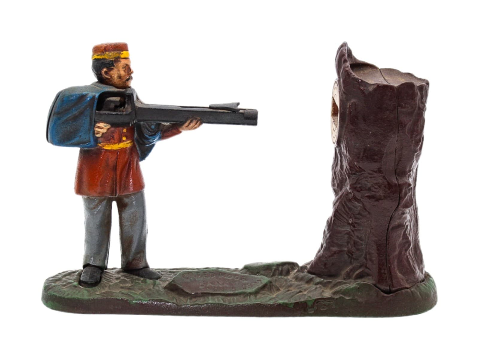 National Bank & Trust Co. The Book Of Knowledge Cast Iron Repro Coin Bank - Image 1