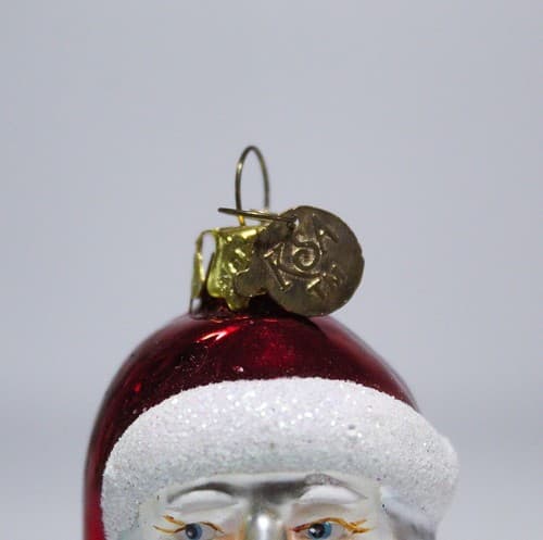Vintage KURT S. ADLER KSA Small Santa Head Glass Christmas Holiday Ornament - Thumbnail 3
