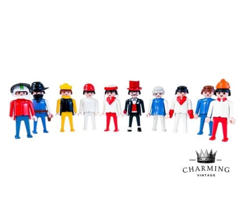 16 Vintage 1974 Playmobil Geobra Plastic People Toy Figurines - Image 1