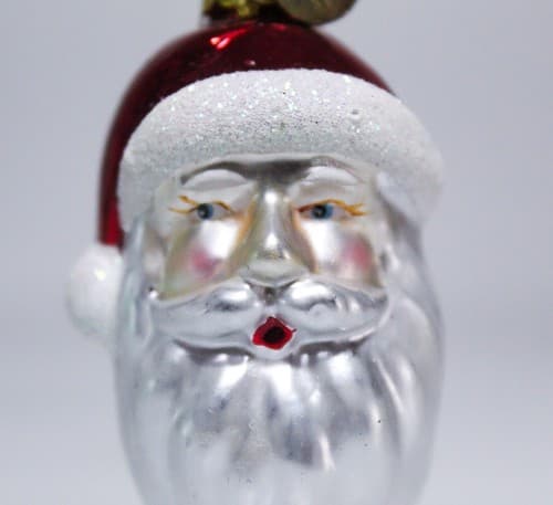 Vintage KURT S. ADLER KSA Small Santa Head Glass Christmas Holiday Ornament - Thumbnail 4