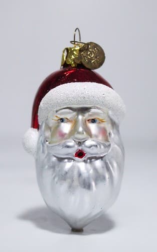 Vintage KURT S. ADLER KSA Small Santa Head Glass Christmas Holiday Ornament - Thumbnail 2