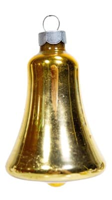 Vintage SHINY BRITE Yellow Gold Bell Decorative Glass Christmas Ornament - Image 1