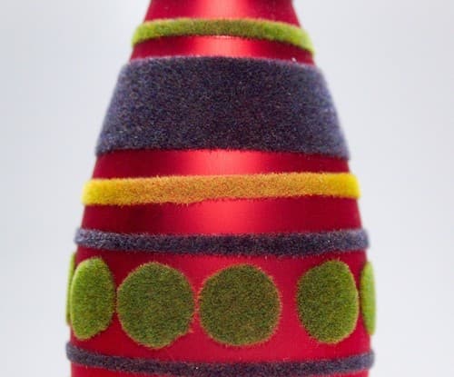 Vintage European Glass & Felt Large Multicolor Icicle Christmas Ornament 8" - Thumbnail 2