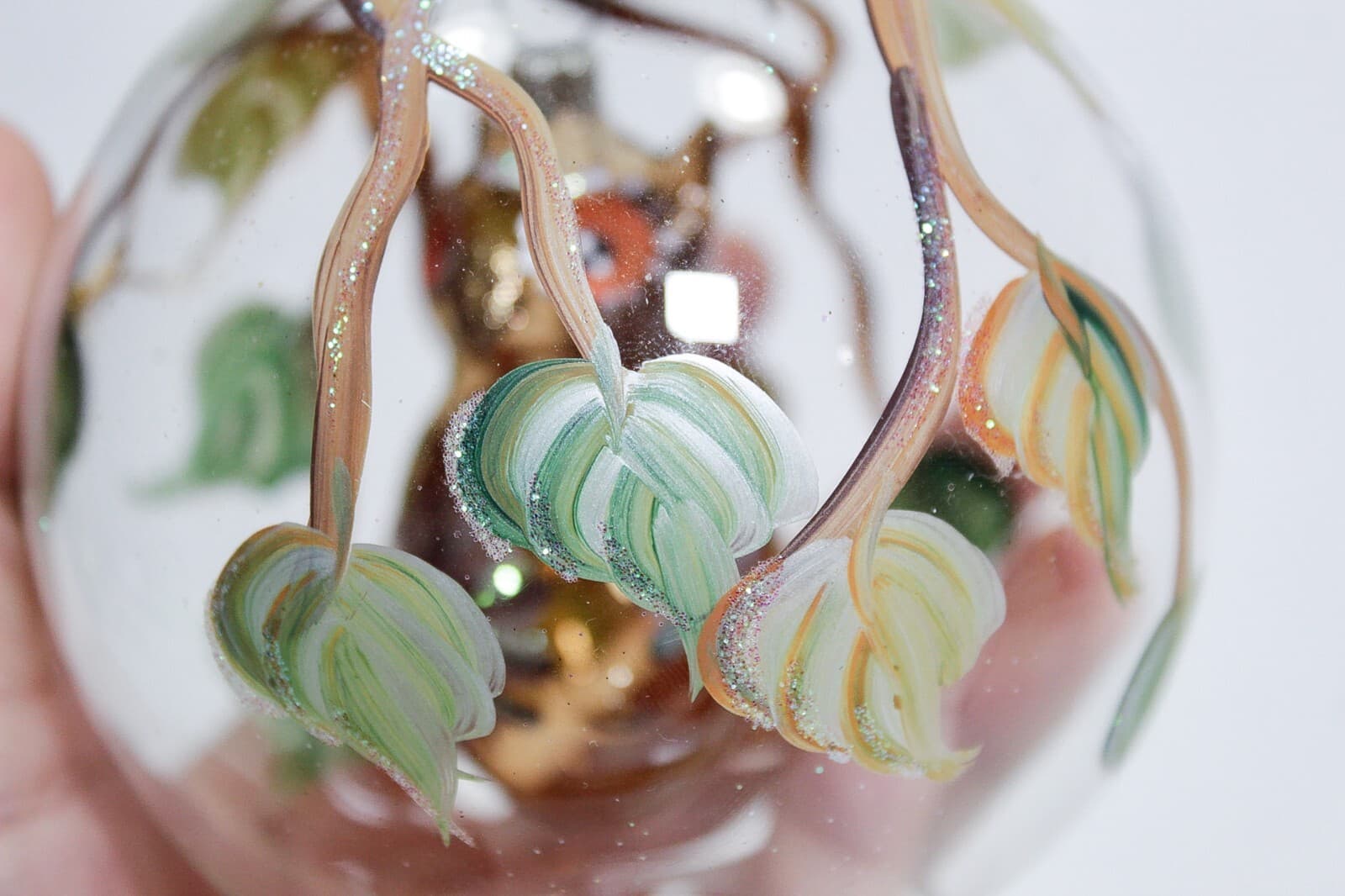 PIER 1 Imports Hand Painted Glass Owl Bird Dome Glass Christmas Ornament - Thumbnail 5
