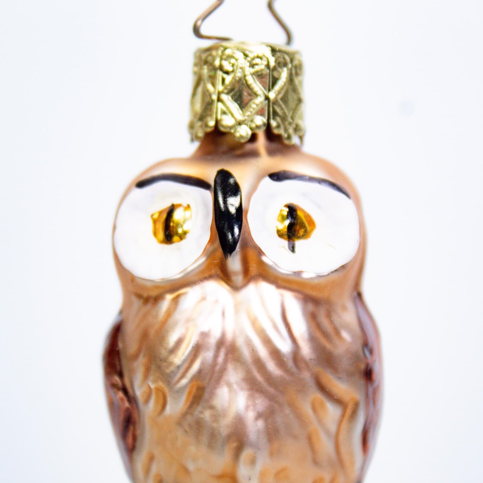 INGE-GLAS Made In Germany Glass Owl Decorative Christmas Ornament - Thumbnail 2