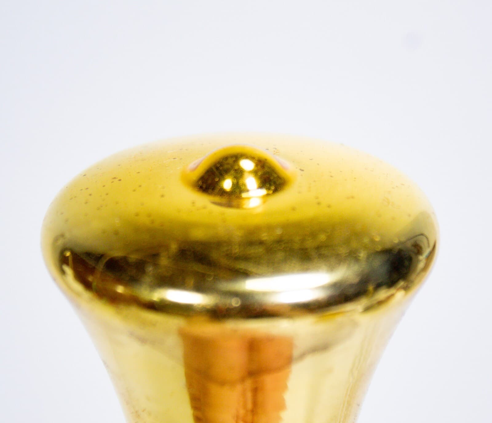 Vintage SHINY BRITE Yellow Gold Bell Decorative Glass Christmas Ornament - Thumbnail 3