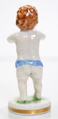 MULLER VOLKSTEDT Dresden Hand Painted Musician Trumpet Player Porcelain Figurine - Thumbnail 6