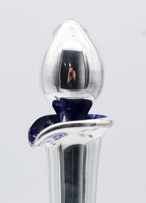 Nachtmann Bohemian Crystal Cobalt Blue Sterling Silver Overlay Decanter Set 7pcs - Thumbnail 4