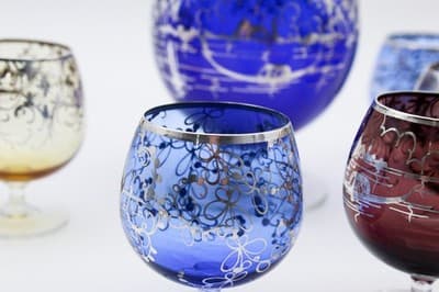 Nachtmann Bohemian Crystal Cobalt Blue Sterling Silver Overlay Decanter Set 7pcs - Thumbnail 11